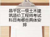 昌平区一级土木建筑造价工程师考试科目有哪些具体安排