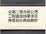 北海二级市政公用工程建造师要求及等级划分具体解析
