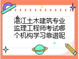 湛江土木建筑专业监理工程师考试哪个机构学习靠谱呢