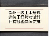 鄂州一级土木建筑造价工程师考试科目有哪些具体安排