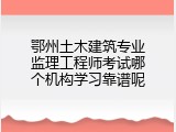 鄂州土木建筑专业监理工程师考试哪个机构学习靠谱呢