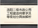 洛阳二级市政公用工程建造师要求及等级划分具体解析