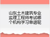 山东土木建筑专业监理工程师考试哪个机构学习靠谱呢