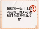 景德镇一级土木建筑造价工程师考试科目有哪些具体安排