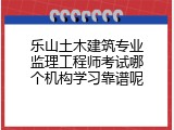 乐山土木建筑专业监理工程师考试哪个机构学习靠谱呢