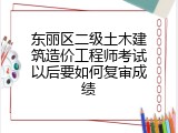 东丽区二级土木建筑造价工程师考试以后要如何复审成绩