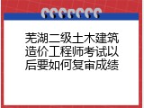 芜湖二级土木建筑造价工程师考试以后要如何复审成绩