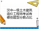汉中一级土木建筑造价工程师考试有哪些题型分数占比