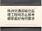 株洲交通运输总监理工程师怎么报考哪家最好有何要求