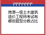 鹰潭一级土木建筑造价工程师考试有哪些题型分数占比