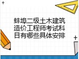 蚌埠二级土木建筑造价工程师考试科目有哪些具体安排
