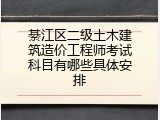 綦江区二级土木建筑造价工程师考试科目有哪些具体安排