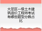 大足区一级土木建筑造价工程师考试有哪些题型分数占比
