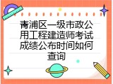 青浦区一级市政公用工程建造师考试成绩公布时间如何查询