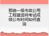 那曲一级市政公用工程建造师考试成绩公布时间如何查询