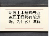 昭通土木建筑专业监理工程师有前途吗，为什么？详解