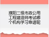 濮阳二级市政公用工程建造师考试哪个机构学习靠谱呢