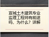 宣城土木建筑专业监理工程师有前途吗，为什么？详解