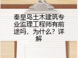 秦皇岛土木建筑专业监理工程师有前途吗，为什么？详解