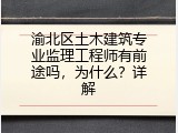 渝北区土木建筑专业监理工程师有前途吗，为什么？详解