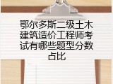 鄂尔多斯二级土木建筑造价工程师考试有哪些题型分数占比
