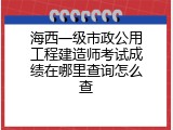 海西一级市政公用工程建造师考试成绩在哪里查询怎么查
