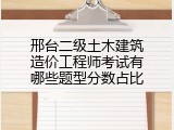 邢台二级土木建筑造价工程师考试有哪些题型分数占比