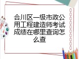合川区一级市政公用工程建造师考试成绩在哪里查询怎么查