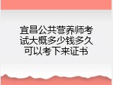 宜昌公共营养师考试大概多少钱多久可以考下来证书