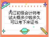 内江初级会计师考试大概多少钱多久可以考下来证书