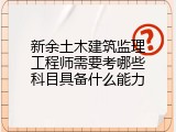 新余土木建筑监理工程师需要考哪些科目具备什么能力