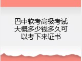 巴中软考高级考试大概多少钱多久可以考下来证书
