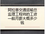 阿拉善交通运输总监理工程师的工资一般月薪大概多少钱