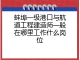 蚌埠一级港口与航道工程建造师一般在哪里工作什么岗位