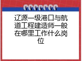 辽源一级港口与航道工程建造师一般在哪里工作什么岗位