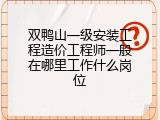 双鸭山一级安装工程造价工程师一般在哪里工作什么岗位