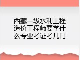 西藏一级水利工程造价工程师要学什么专业考证考几门