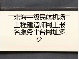 北海一级民航机场工程建造师网上报名服务平台网址多少