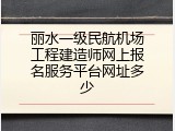 丽水一级民航机场工程建造师网上报名服务平台网址多少