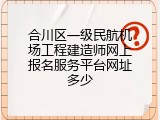 合川区一级民航机场工程建造师网上报名服务平台网址多少