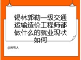 锡林郭勒一级交通运输造价工程师都做什么的就业现状如何