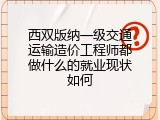 西双版纳一级交通运输造价工程师都做什么的就业现状如何