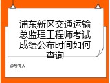 浦东新区交通运输总监理工程师考试成绩公布时间如何查询
