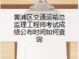黄浦区交通运输总监理工程师考试成绩公布时间如何查询