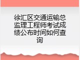 徐汇区交通运输总监理工程师考试成绩公布时间如何查询