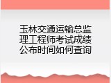 玉林交通运输总监理工程师考试成绩公布时间如何查询