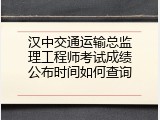 汉中交通运输总监理工程师考试成绩公布时间如何查询