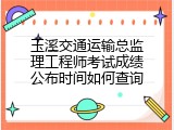 玉溪交通运输总监理工程师考试成绩公布时间如何查询