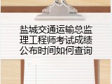 盐城交通运输总监理工程师考试成绩公布时间如何查询