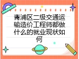 青浦区二级交通运输造价工程师都做什么的就业现状如何